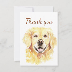 Thank You Golden Retriever Dog Animal Blank Inside Card