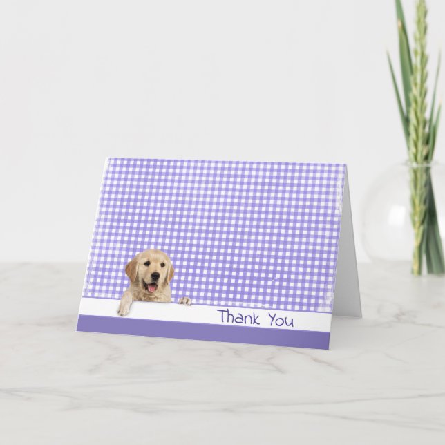 Thank You Golden Retriever on Gingham (Front)