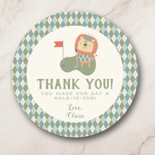 Thank you Golf Baby Shower A Little Putter Preppy Classic Round Sticker