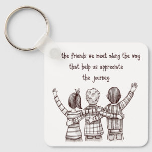 Thank You Good Friend Quote Keychain