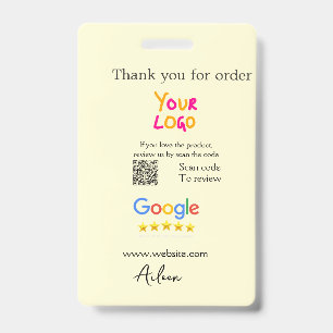 Thank you Google review scan QR business Badge