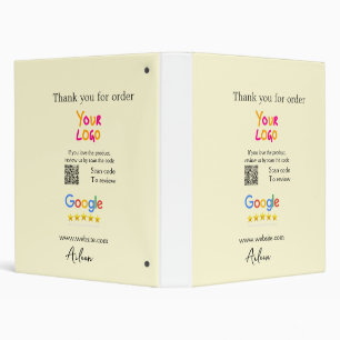 Thank you Google review scan QR business Binder
