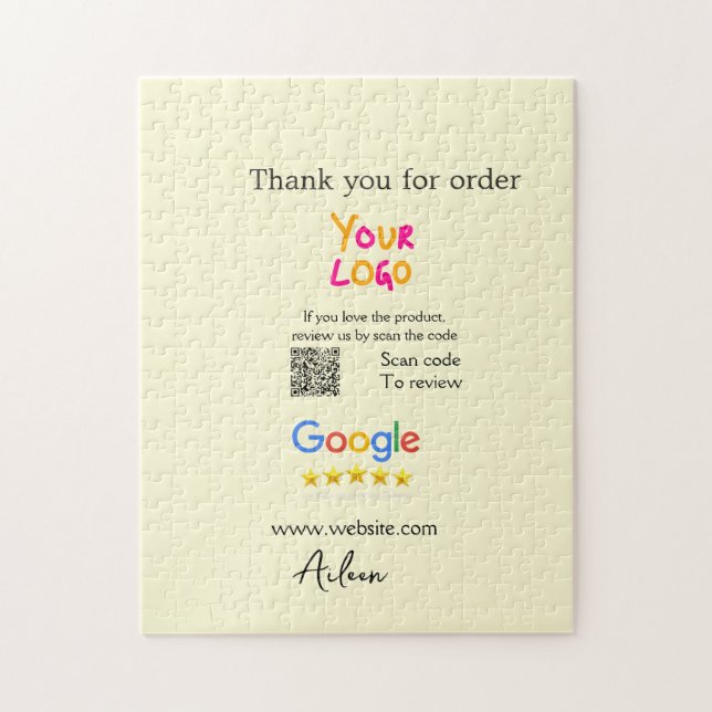 Thank you Google review scan QR business Jigsaw Puzzle (Vertical)