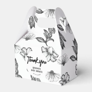 Thank you Gothic Flower Baby Shower party Favor Box