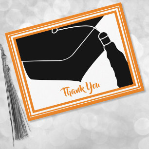 Thank You Grad Cap Orange and White Postcard