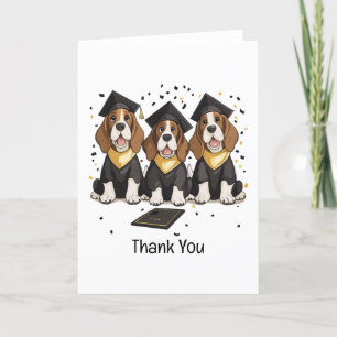 Thank You Graduation Basset Hound Dogs Card