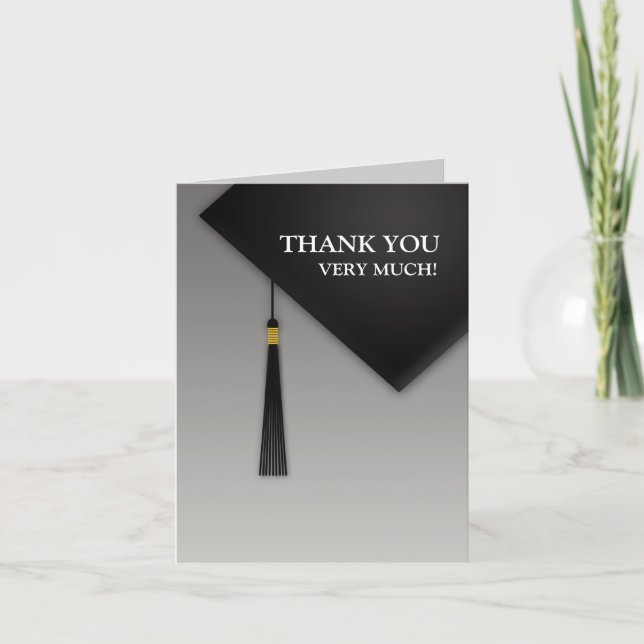 Thank You Graduation Black Hat Card (Front)