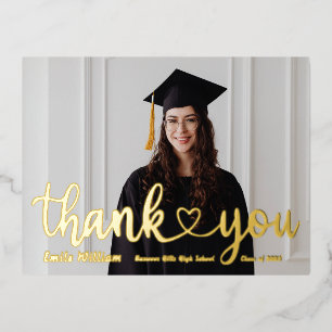Thank you Graduation Foil Holiday Postcard