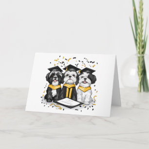 Thank You Graduation Shih Tzu Dogs Card