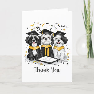 Thank You Graduation Shih Tzu Dogs Card