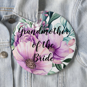 Thank You Grandmother of the Bride or Groom Purple 6 Inch Round Button