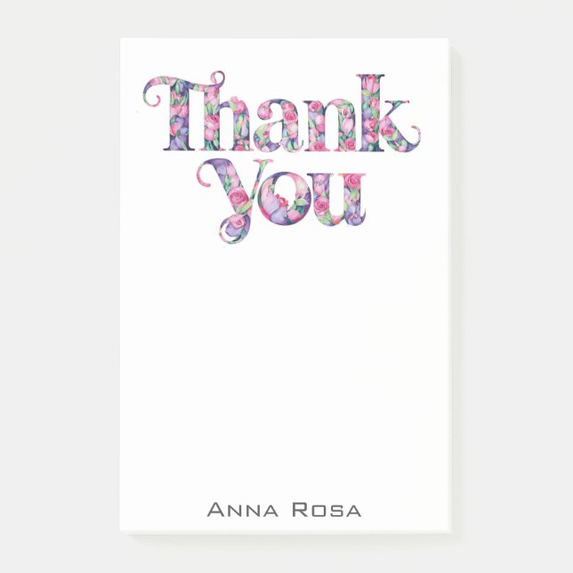 *~* Thank You Gratitude AP85 Flowers Post-it Notes (Front)