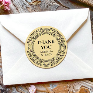 Thank You Grecian Party Classic Round Sticker