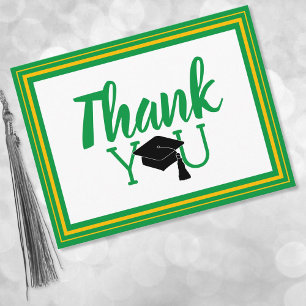 Thank You Green and Gold School Colours Postcard