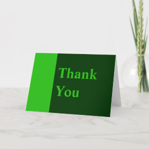 Thank You green colour Card