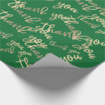 Thank You Green Gold Wedding Birthday Favour Shop  Wrapping Paper<br><div class="desc">A cute form to say thank you in a colourful way
Have a Day Nr1! 
Florence</div>