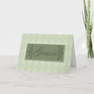 Thank You - Green, Italian Card