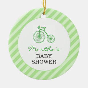 Thank You Green Neutral Baby Shower Favor Ornament