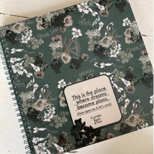 Thank you green pattern notebook