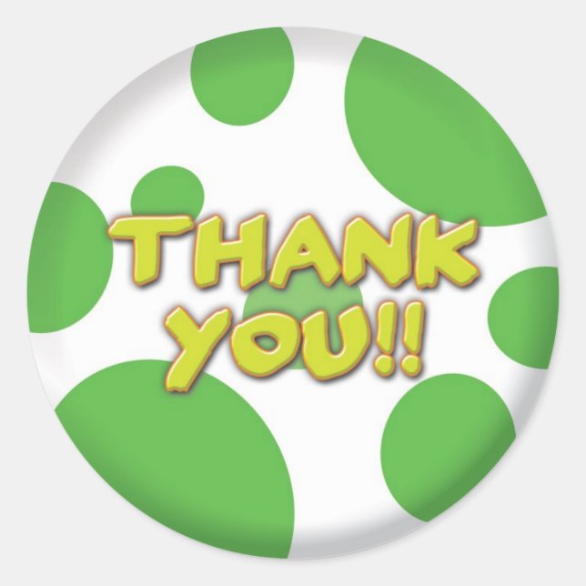 Thank you Green spots Sticker (Front)
