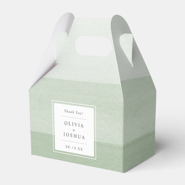 Thank You Green Wedding Favor Box (Front Side)