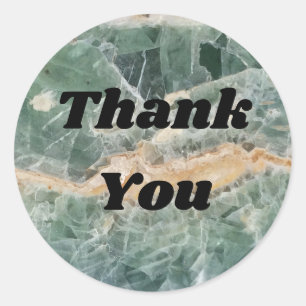Thank You Green Yellow Fluorite Photo Appreciation Classic Round Sticker