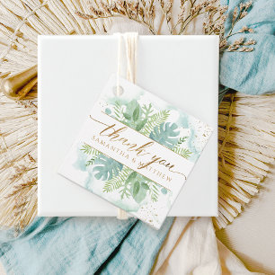 Thank You Greenery,  Blue and Green Watercolor Favour Tags