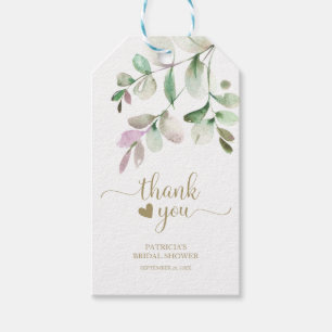 Thank You - Greenery Eucalyptus Watercolor Gift Ta Tags