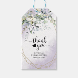 Thank You - Greenery Geometric Purple Lavender Gift Tags