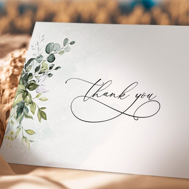 Thank You Greenery Minimalist Script Card (Creator Uploaded)