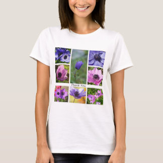 Thank You Greeting Pink and Purple Anemone Photo T-Shirt