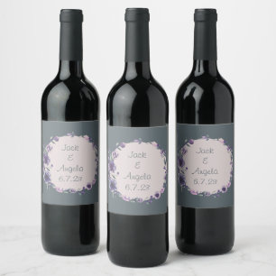 Thank You Greetings Gift Present Red White Rose Wine Label
