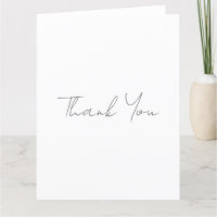 Thank You Grey Handwritten Classical Chic White