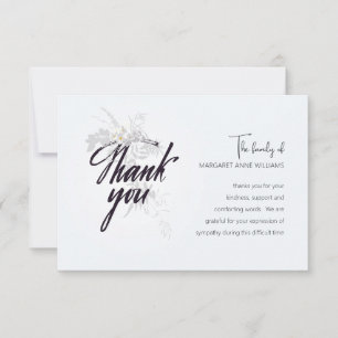 Thank You Grey Tone Sympathy Card