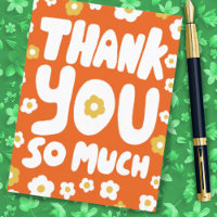 THANK YOU Groovy Daisies Colourful Bubble Letters