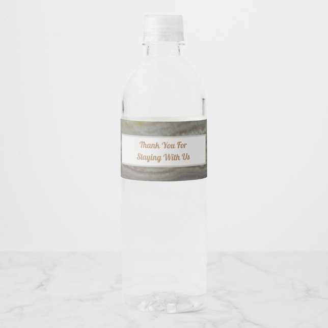 Thank You Guest Appreciation House Rental Welcome Water Bottle Label (Front)