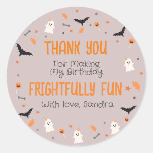 Thank You Halloween Birthday  Classic Round Sticker