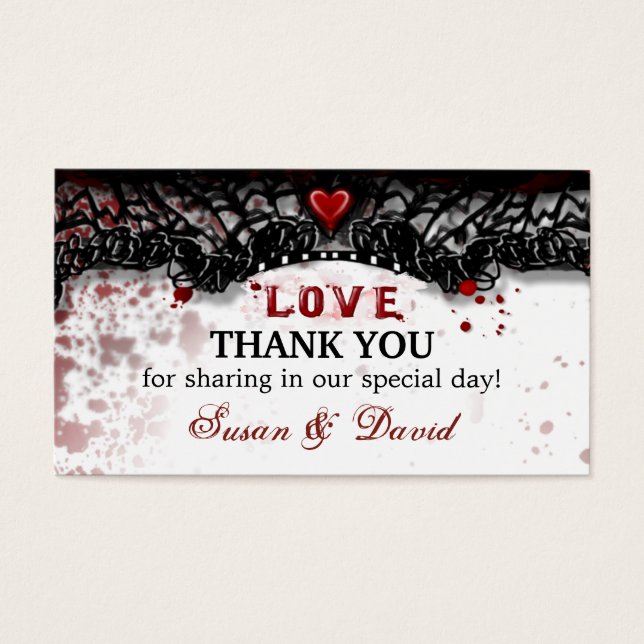 Thank You Halloween Blood Splatter Wedding Card (Front)