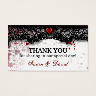 Thank You Halloween Blood Splatter Wedding Card