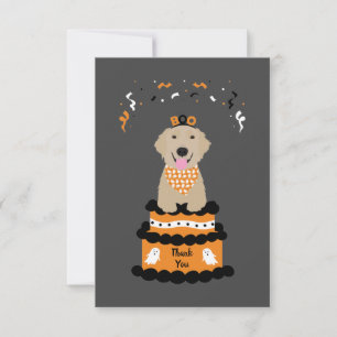 Thank You Halloween Golden Retriever Spooky Ghost Card