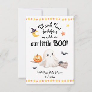 Thank You Halloween Little Boo Baby Shower Card