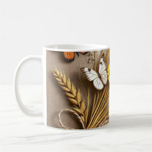 Thank you Hand drawn wildflowers, wheat stalks Coffee Mug