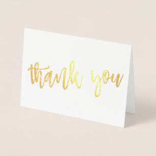 THANK YOU hand lettered modern type GOLD FOIL Card