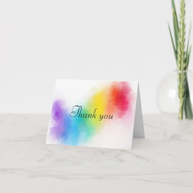 Thank You Hand Script Text Colourful Template (Front)