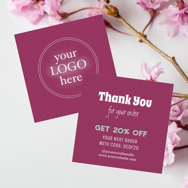 Thank You | Handmade Business Logo Minimalist Discount Card (Creator Uploaded)