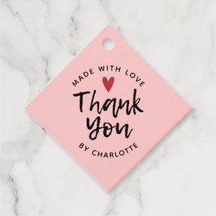Thank You Handmade With Love Favour Tags