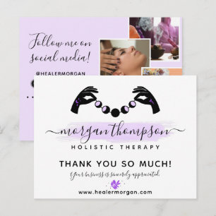 Thank You Hands Moon Phase Logo 4-Photo Customer Postcard