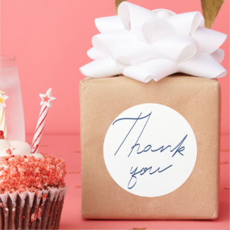 Thank you handwriting classic round sticker