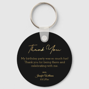 thank you happy birthday black gold minimal luxury keychain