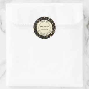 Thank you, Happy New Year, 1.5-in Favour Bag, Envy Classic Round Sticker